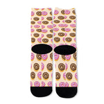 8-Bit Pixel Donut Print Long Socks