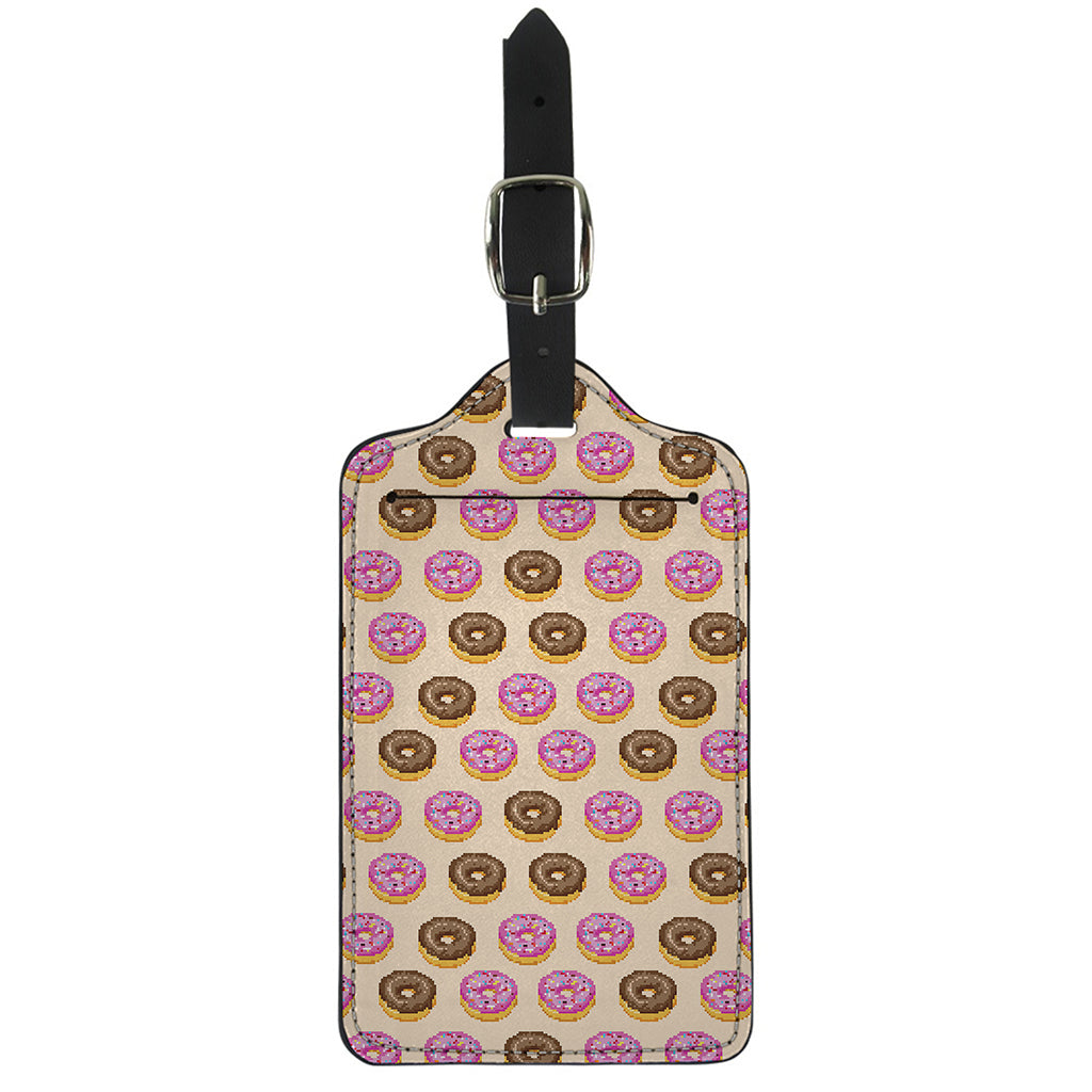 8-Bit Pixel Donut Print Luggage Tag