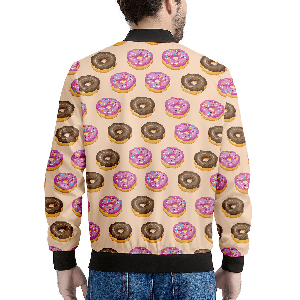 8-Bit Pixel Donut Print Men's Bomber Jacket