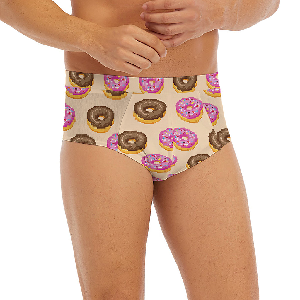 8-Bit Pixel Donut Print Men's Briefs