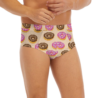 8-Bit Pixel Donut Print Men's Briefs