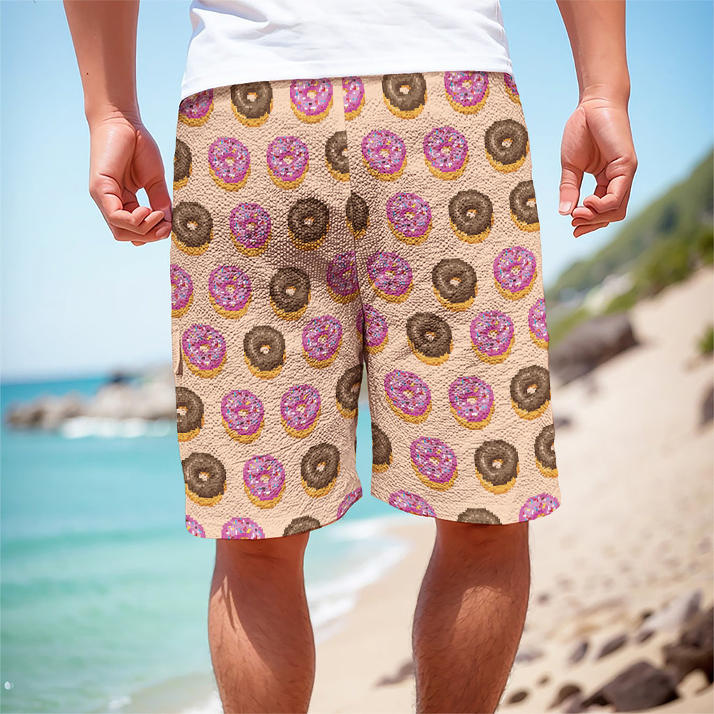 8-Bit Pixel Donut Print Men's Cargo Shorts