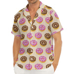 8-Bit Pixel Donut Print Men's Deep V-Neck Shirt