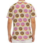 8-Bit Pixel Donut Print Men's Deep V-Neck Shirt