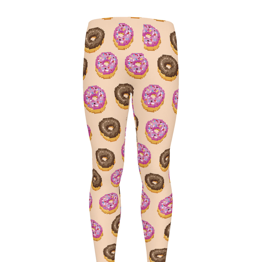 8-Bit Pixel Donut Print Men's leggings