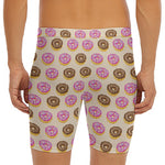 8-Bit Pixel Donut Print Men's Long Boxer Briefs