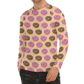 8-Bit Pixel Donut Print Men's Long Sleeve Rash Guard
