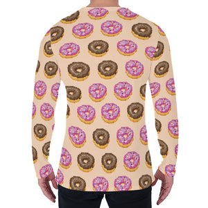 8-Bit Pixel Donut Print Men's Long Sleeve T-Shirt