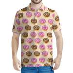 8-Bit Pixel Donut Print Men's Polo Shirt