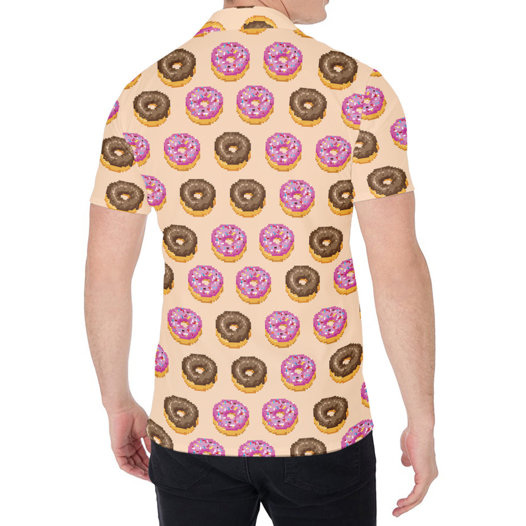 8-Bit Pixel Donut Print Men's Shirt