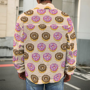 8-Bit Pixel Donut Print Men's Shirt Jacket