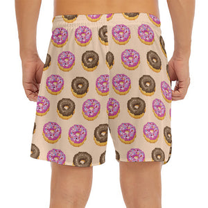 8-Bit Pixel Donut Print Men's Split Running Shorts