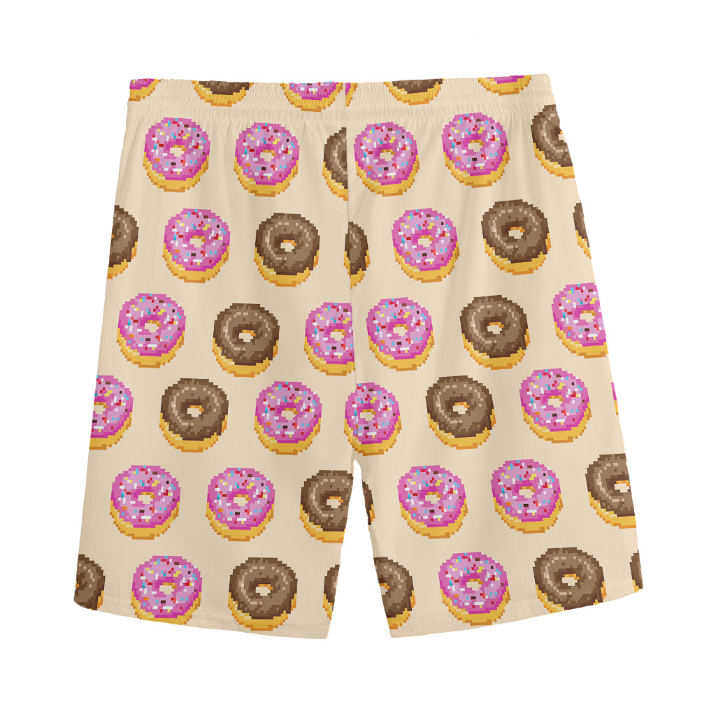 8-Bit Pixel Donut Print Men's Sports Shorts