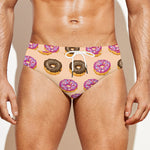 8-Bit Pixel Donut Print Men's Swim Briefs