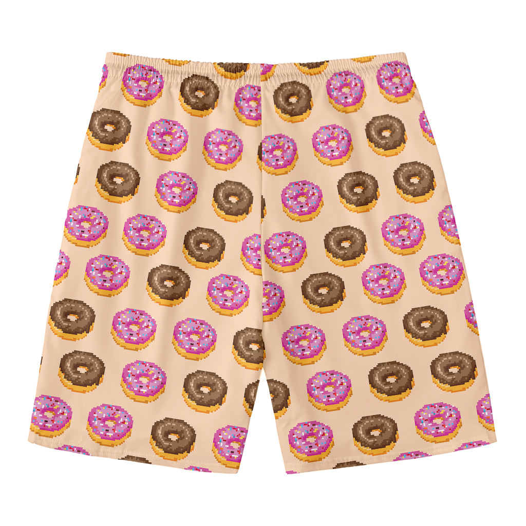 8-Bit Pixel Donut Print Men's Swim Trunks