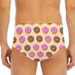 8-Bit Pixel Donut Print Men's Triangle Swim Briefs