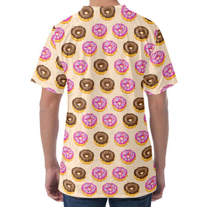 8-Bit Pixel Donut Print Men's Velvet T-Shirt