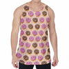 8-Bit Pixel Donut Print Men's Velvet Tank Top