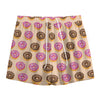 8-Bit Pixel Donut Print Mesh Shorts