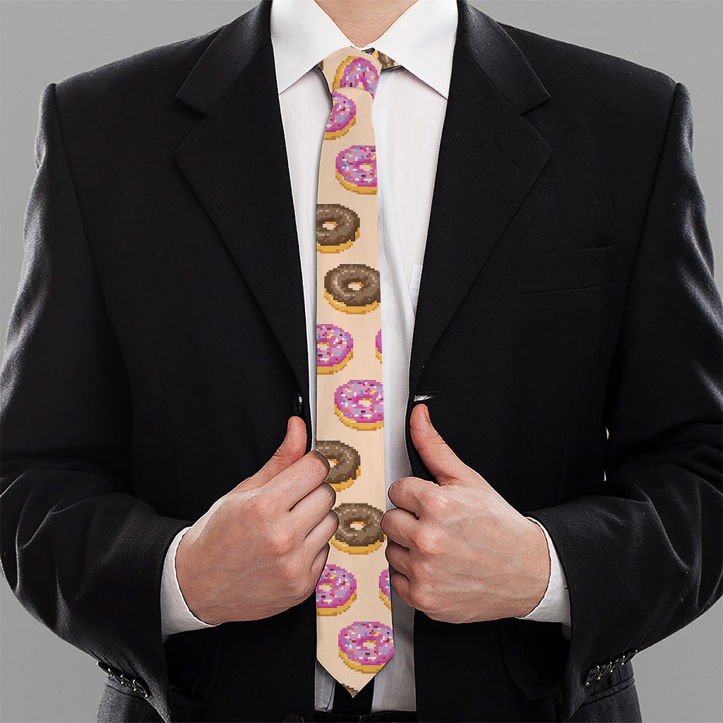 8-Bit Pixel Donut Print Necktie