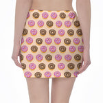 8-Bit Pixel Donut Print Pencil Mini Skirt