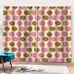 8-Bit Pixel Donut Print Pencil Pleat Curtains