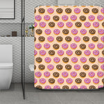 8-Bit Pixel Donut Print Polyester Shower Curtain