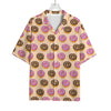 8-Bit Pixel Donut Print Rayon Hawaiian Shirt