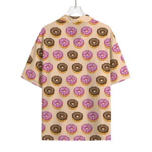 8-Bit Pixel Donut Print Rayon Hawaiian Shirt