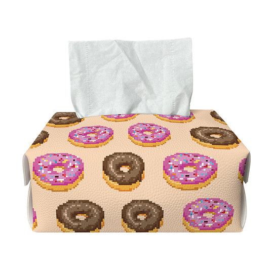 8-Bit Pixel Donut Print Rectangle Tissue Box Cover