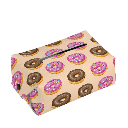 8-Bit Pixel Donut Print Rectangle Tissue Box Cover