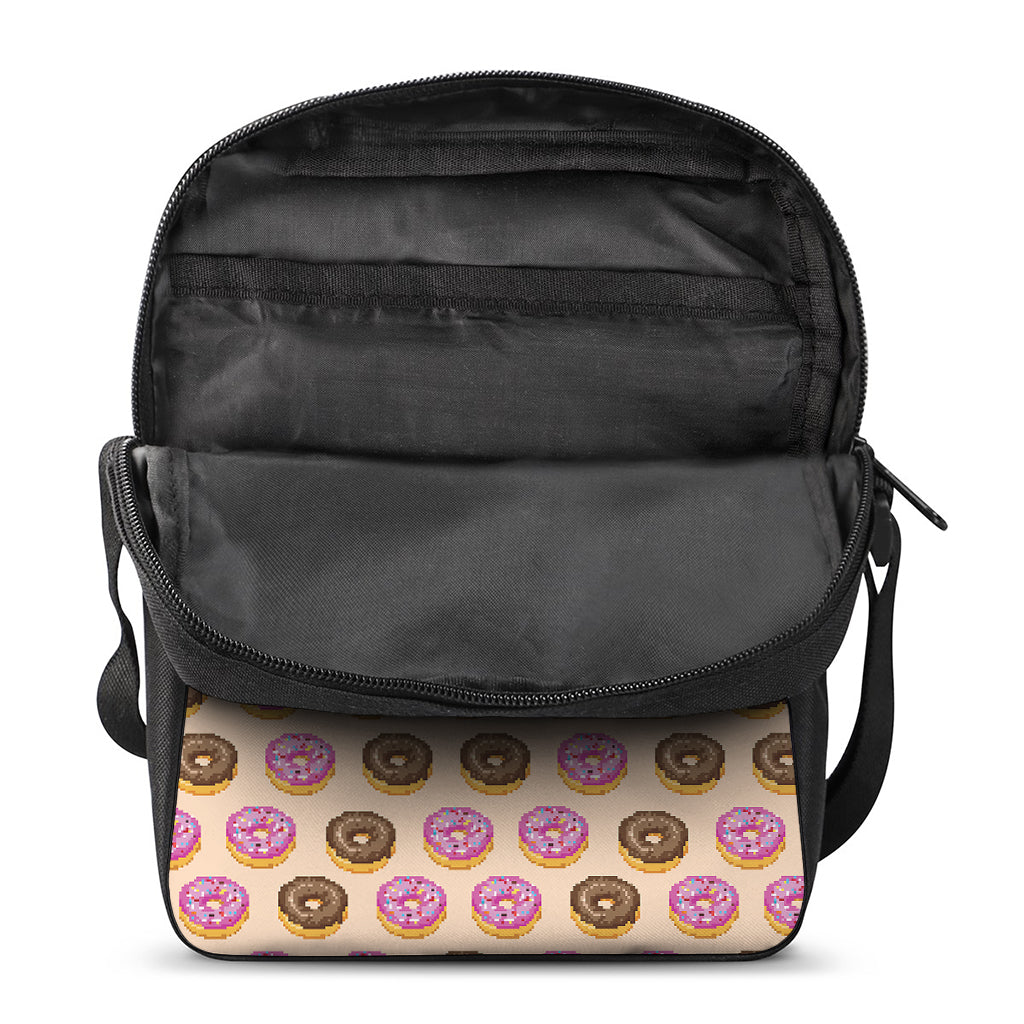 8-Bit Pixel Donut Print Rectangular Crossbody Bag