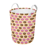 8-Bit Pixel Donut Print Round Laundry Basket