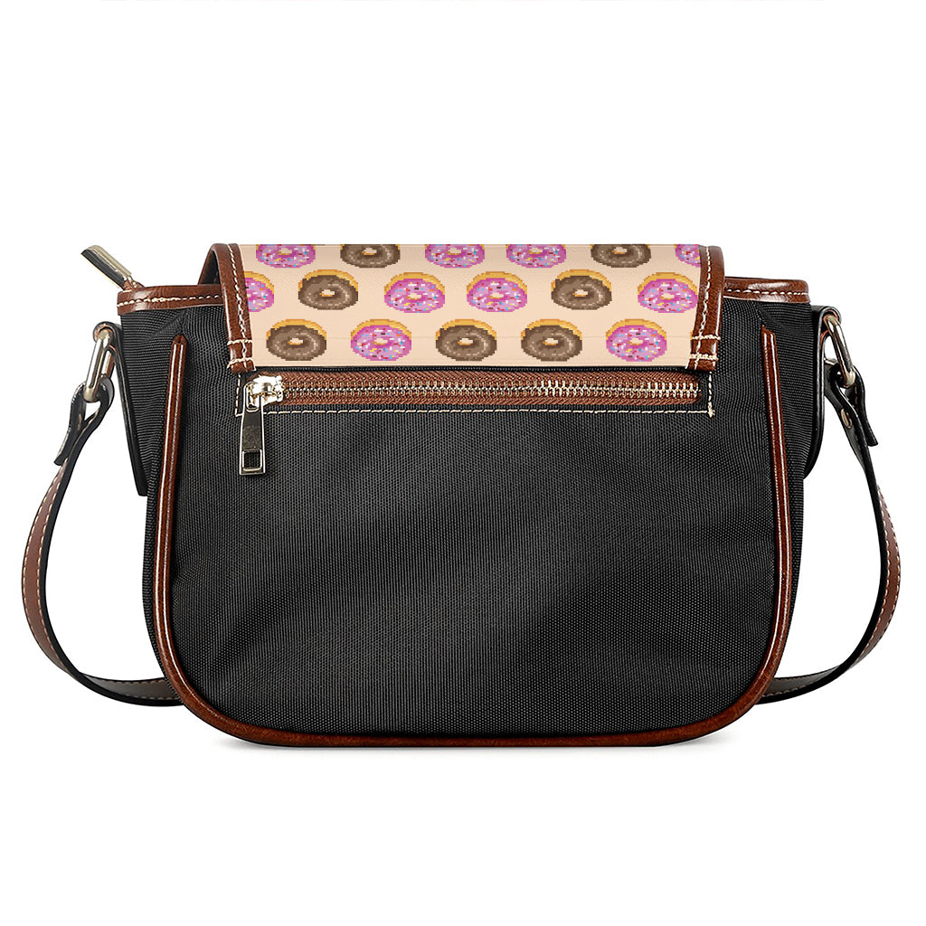 8-Bit Pixel Donut Print Saddle Bag