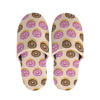 8-Bit Pixel Donut Print Slippers