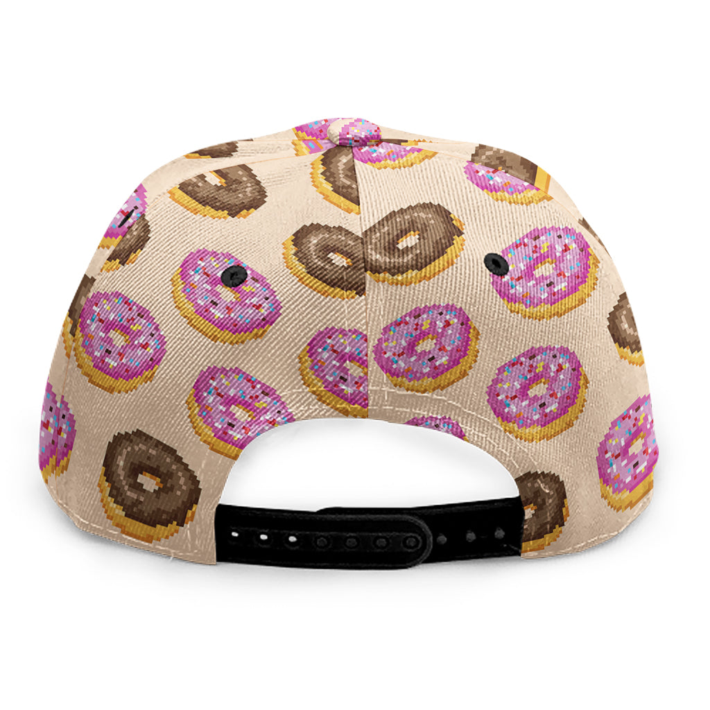 8-Bit Pixel Donut Print Snapback Cap