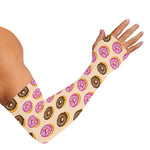 8-Bit Pixel Donut Print Sun Protection Arm Sleeves