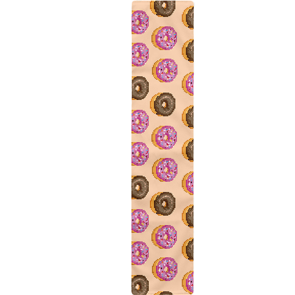 8-Bit Pixel Donut Print Table Runner