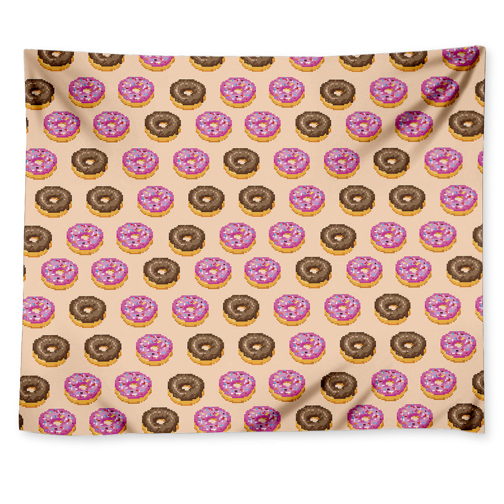 8-Bit Pixel Donut Print Tapestry