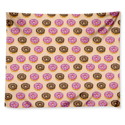 8-Bit Pixel Donut Print Tapestry