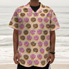 8-Bit Pixel Donut Print Textured Short Sleeve Shirt