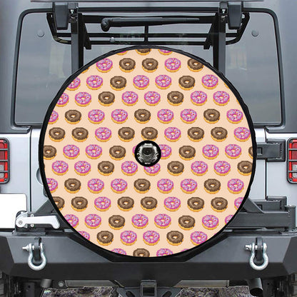 8-Bit Pixel Donut Print Tire Cover With Camera Hole