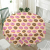 8-Bit Pixel Donut Print Waterproof Round Tablecloth