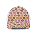 8-Bit Pixel Donut Print White Mesh Trucker Hat