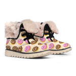 8-Bit Pixel Donut Print Winter Boots