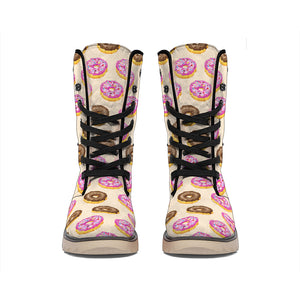 8-Bit Pixel Donut Print Winter Boots