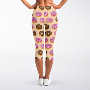 8-Bit Pixel Donut Print Women's Capri Leggings