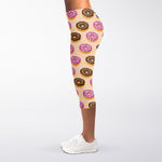 8-Bit Pixel Donut Print Women's Capri Leggings