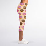 8-Bit Pixel Donut Print Women's Capri Leggings