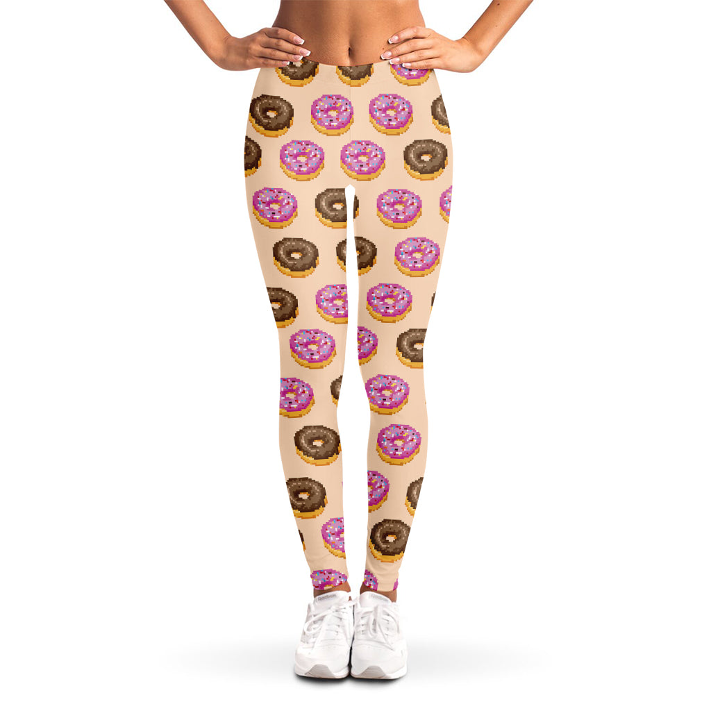 8-Bit Pixel Donut Print Women's Leggings